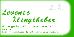 levente klinglheber business card